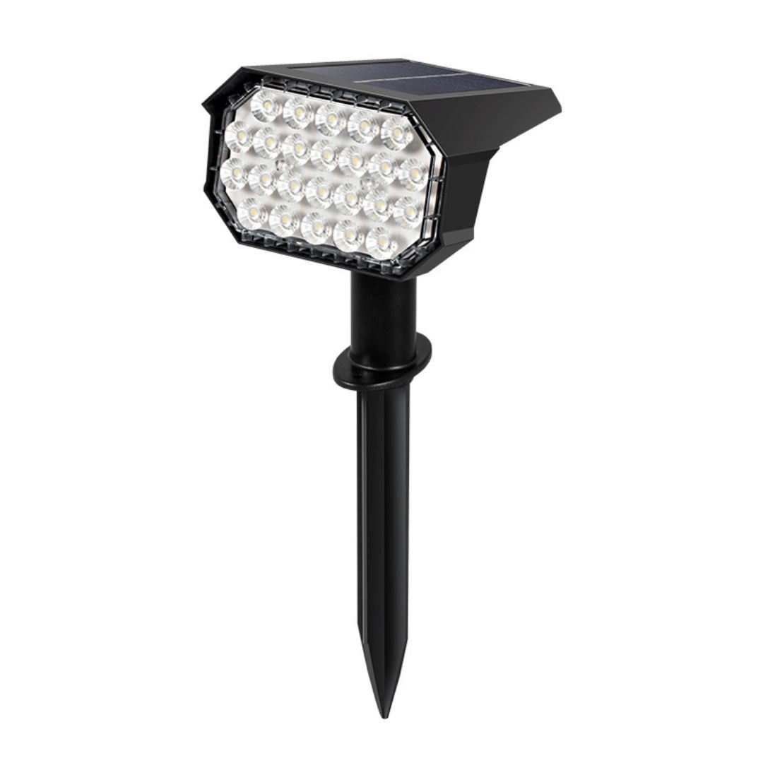 Lámpara Solar Exterior 24 LED IP65 Recargable para Jardín y Pared