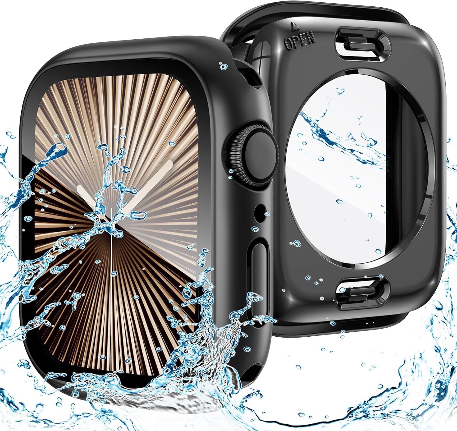Goton Funda Impermeable 2 en 1 para Apple Watch Series 11/10 46mm con Vidrio Templado Negro