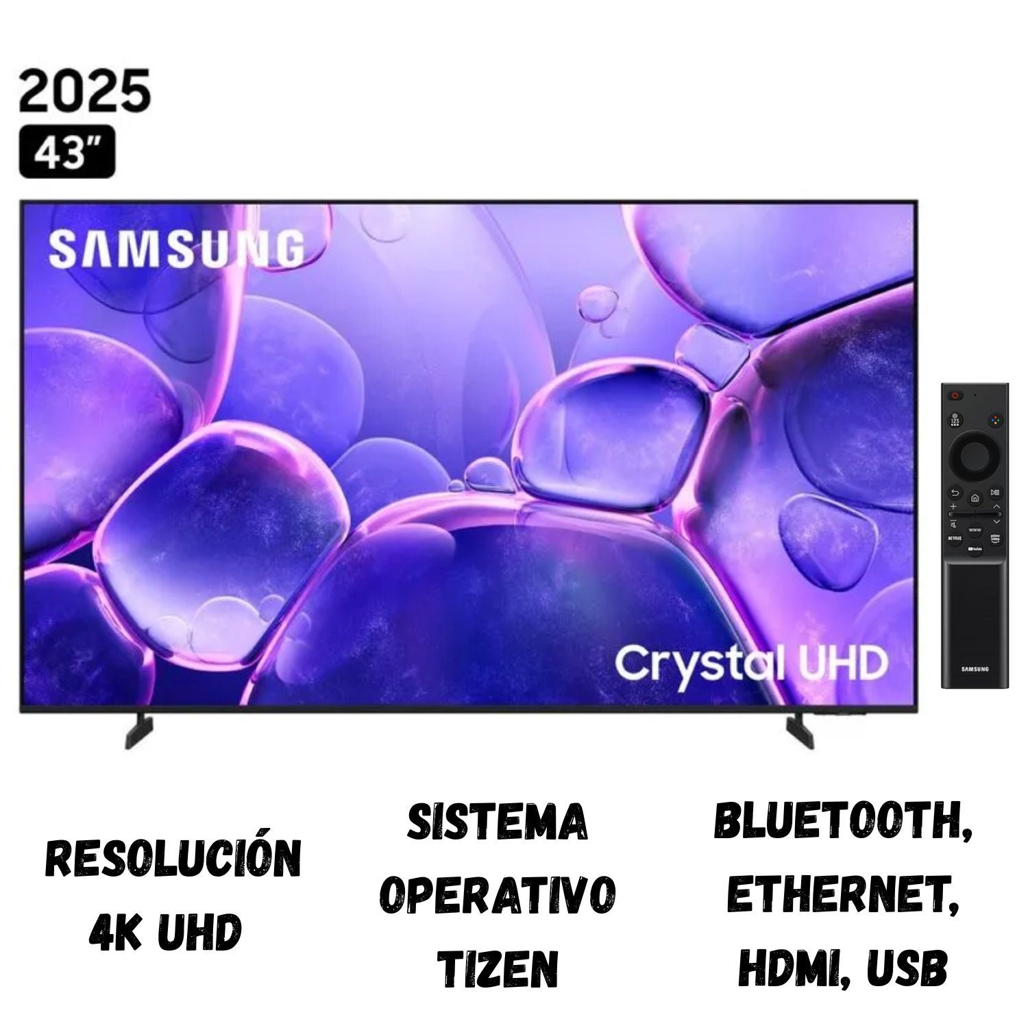 Televisor Samsung UN43U8000FGXPE Smart TV 43" Crystal UHD 4K 2025