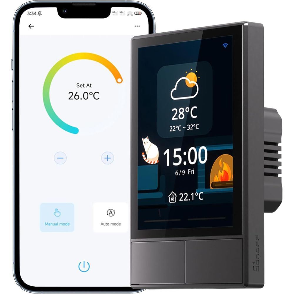 Interruptor Panel Inteligente Sonoff Nspanel Negro 2 Botones Wifi Alexa