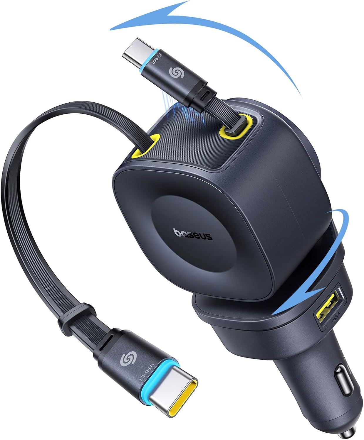 Baseus Cargador de Coche 163W USB-C Retráctil 4 en 1 PrimeTrip VR2 Max