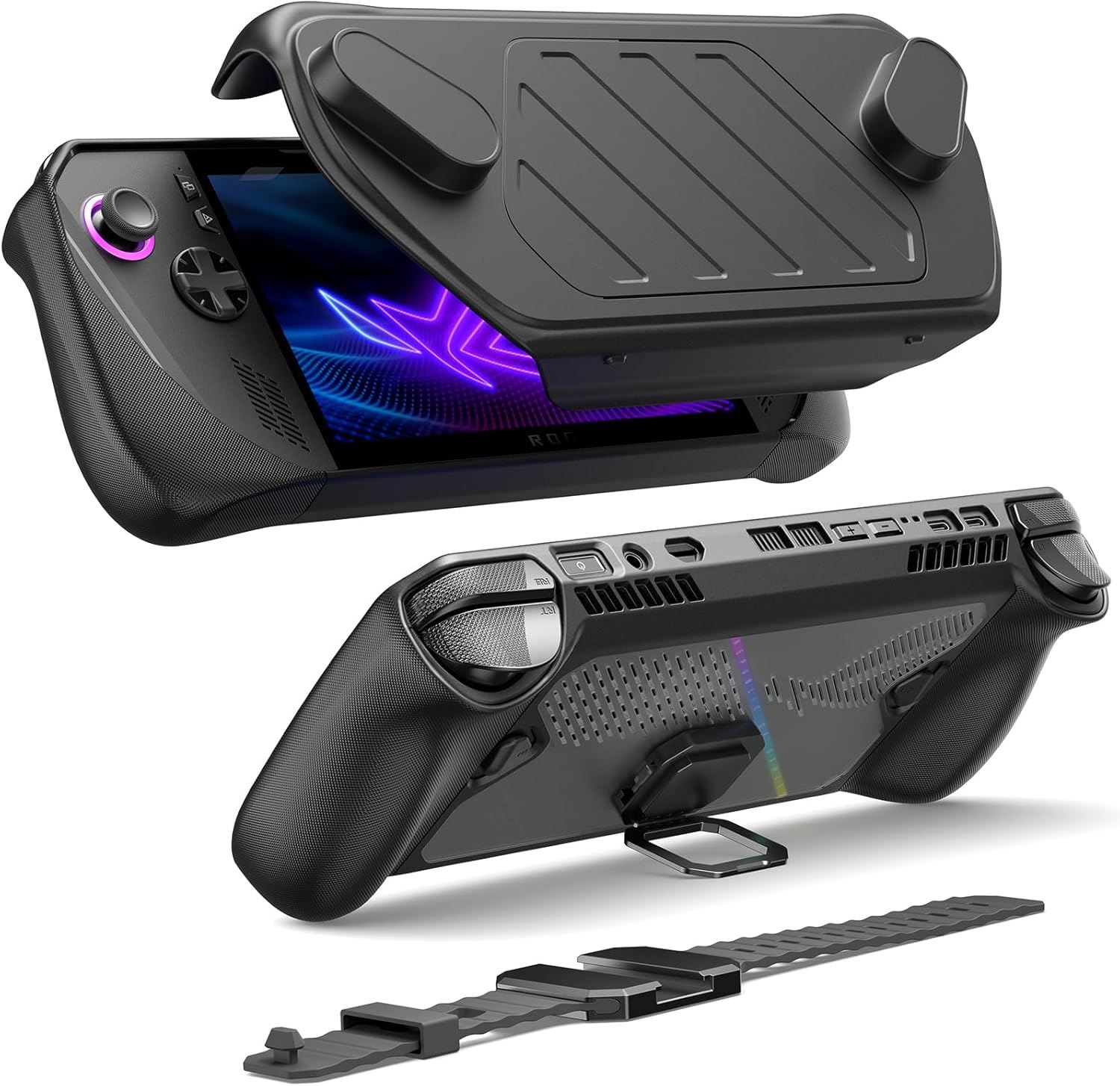 JSAUX Case Carcasa Funda Protector ModCase para ASUS ROG Ally X (2024) con Soporte y Protector Frontal