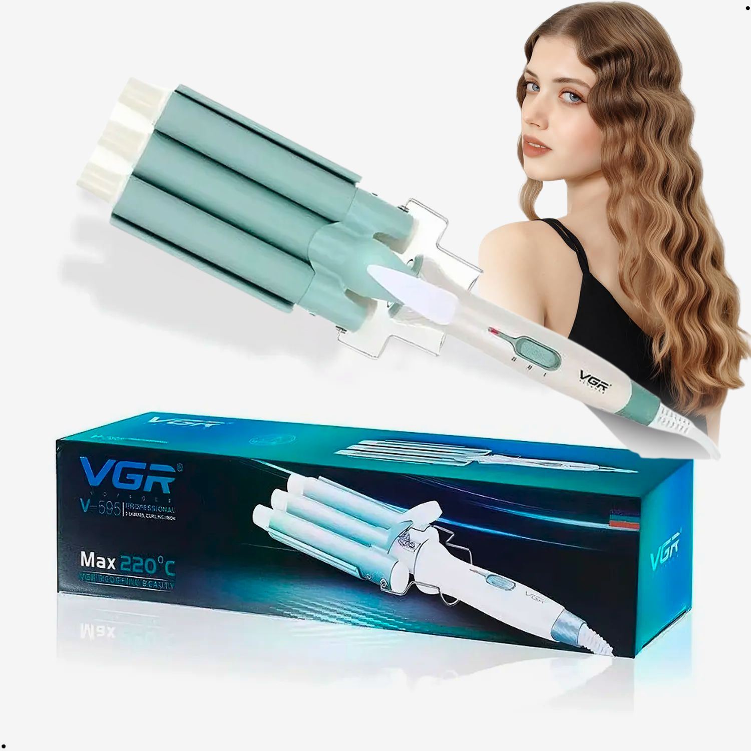 Rizador de Cabello VGR Profesional Cerámica Perlada 220°C Ideal para Ondas Suaves o Rizos Definidos