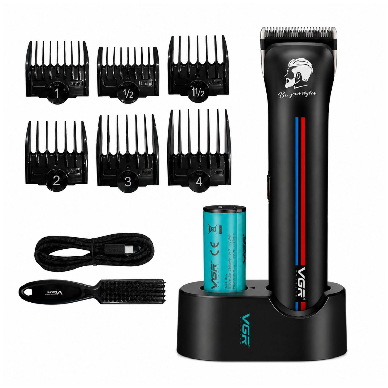 Máquina Cortadora Profesional 8000RPM Inalámbrica Con Doble Batería Extraíble Y Base De Carga