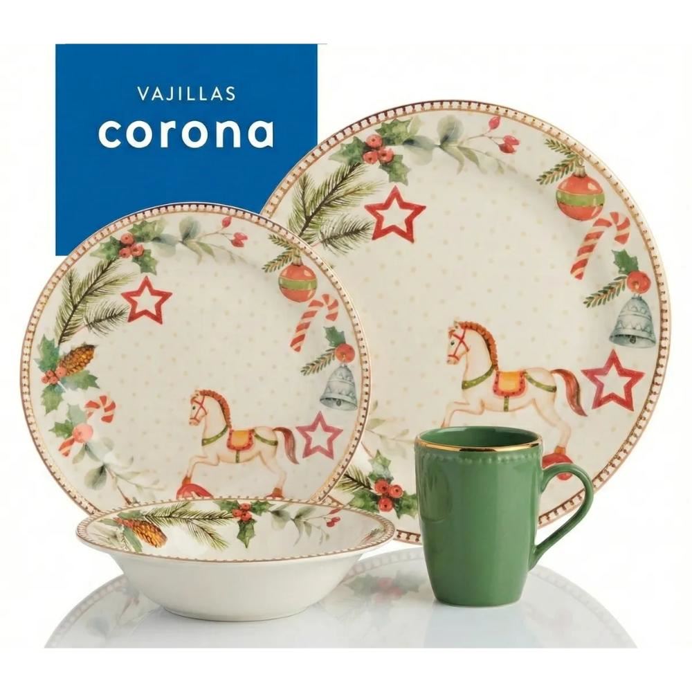 Juego de Vajilla 16 Piezas Navidad - Corona