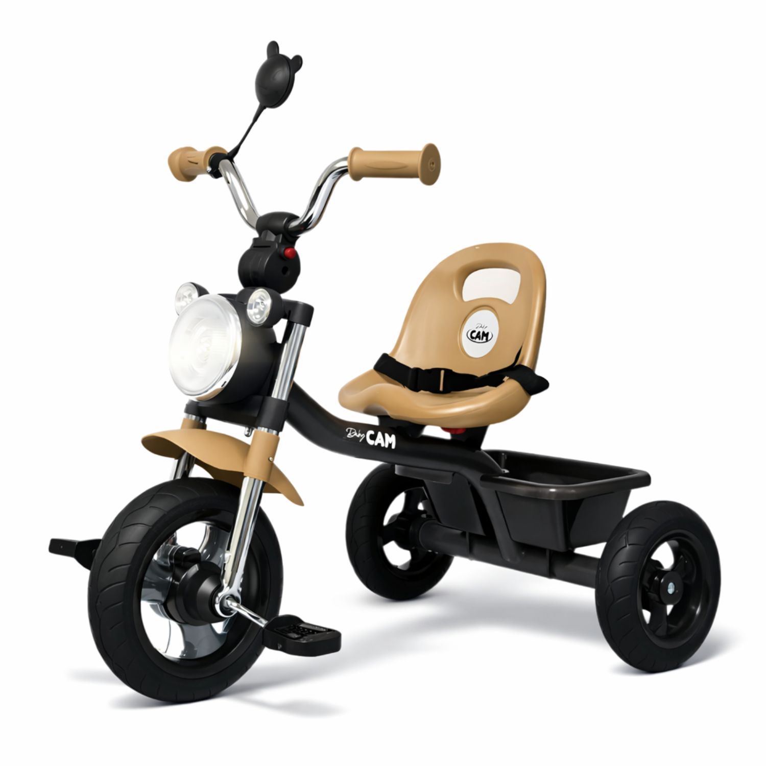 Triciclo Infantil Estilo Moto 3 Ruedas con Cinturón y Canasta 1.5 a 5 Años