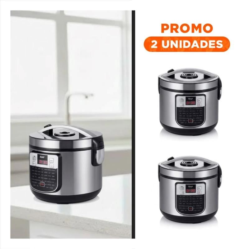 Pack2 Equipo Moderno 5L Plateado con Acabado Brillante para Decoracion de la Cocina