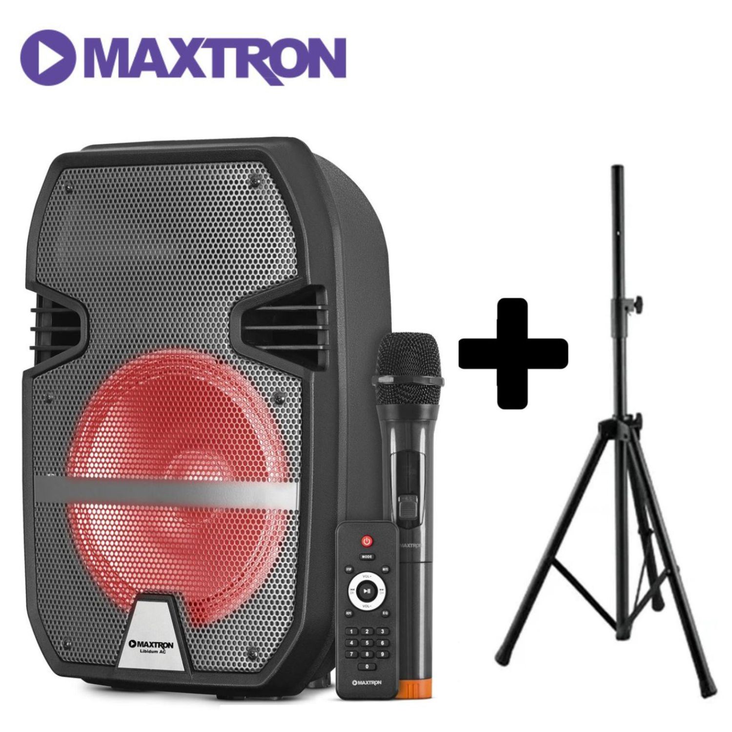 Parlante Portátil Maxtron Libidum MX 323AC USB BT + Soporte