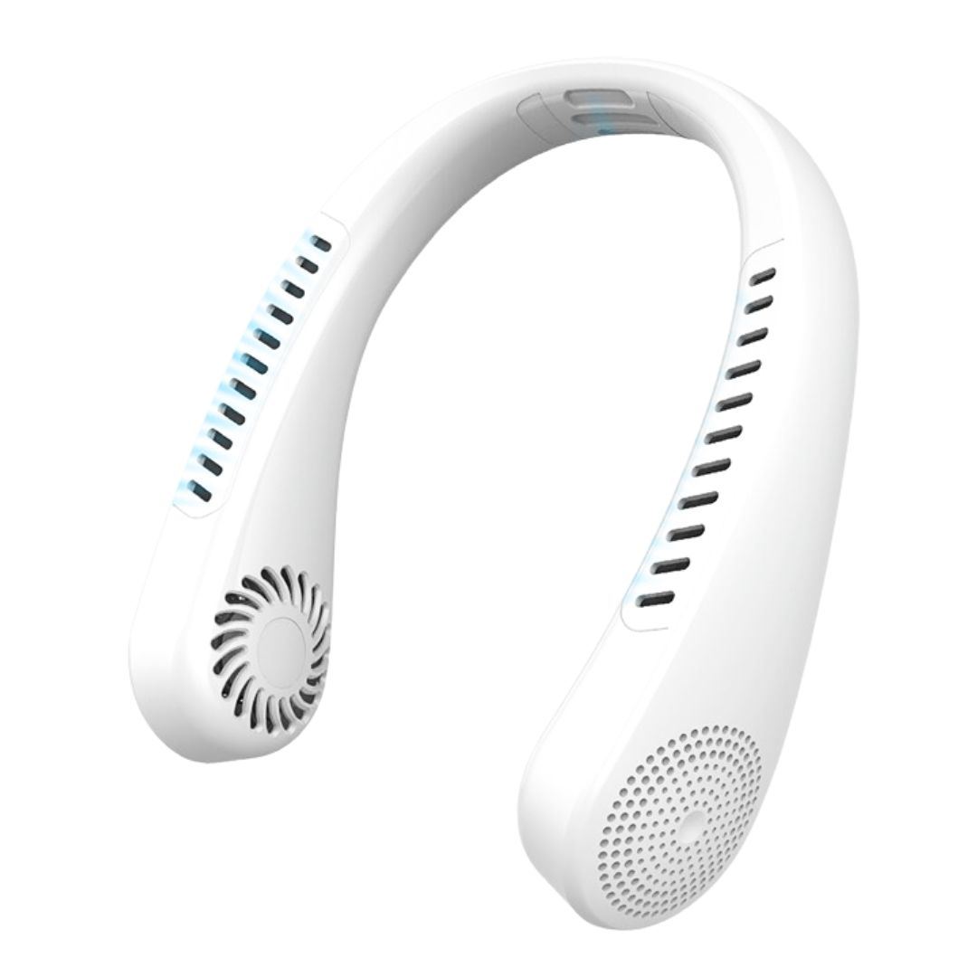 Ventilador de Cuello Sin Aspas Manos Libres Recargable con Pantalla LED y 5 Velocidades