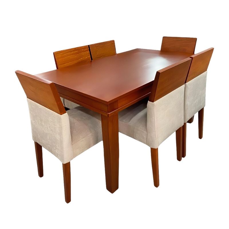 Juego de Comedor Lorian 6 Sillas Madera Tornillo