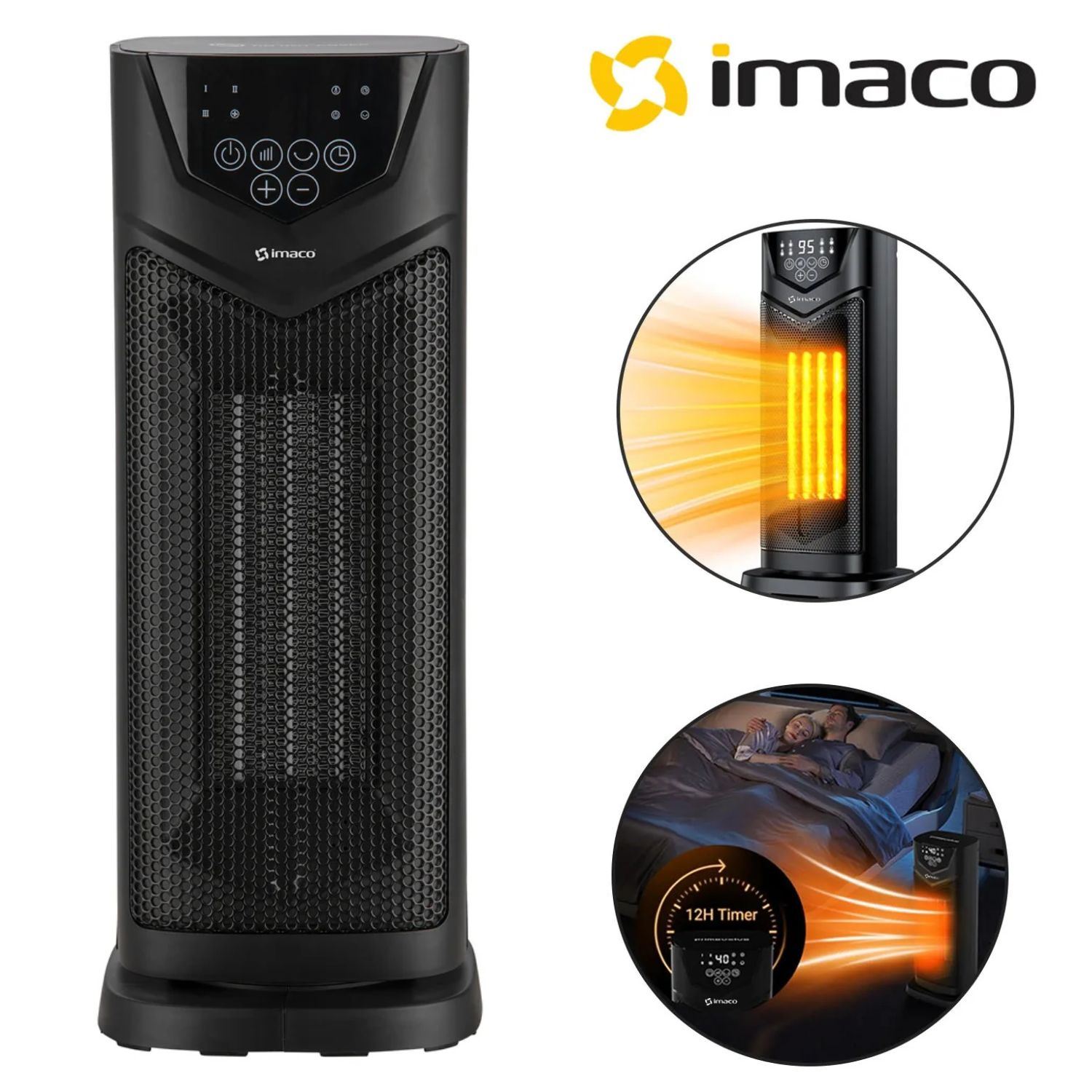 Termoventilador Imaco ITC2000 2000W con control remoto Negro