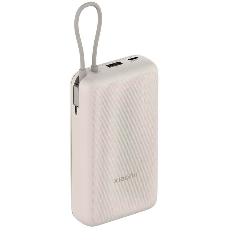 Power Bank Xiaomi 20000mah 33w Carga Rapida cable Integrado - Tan