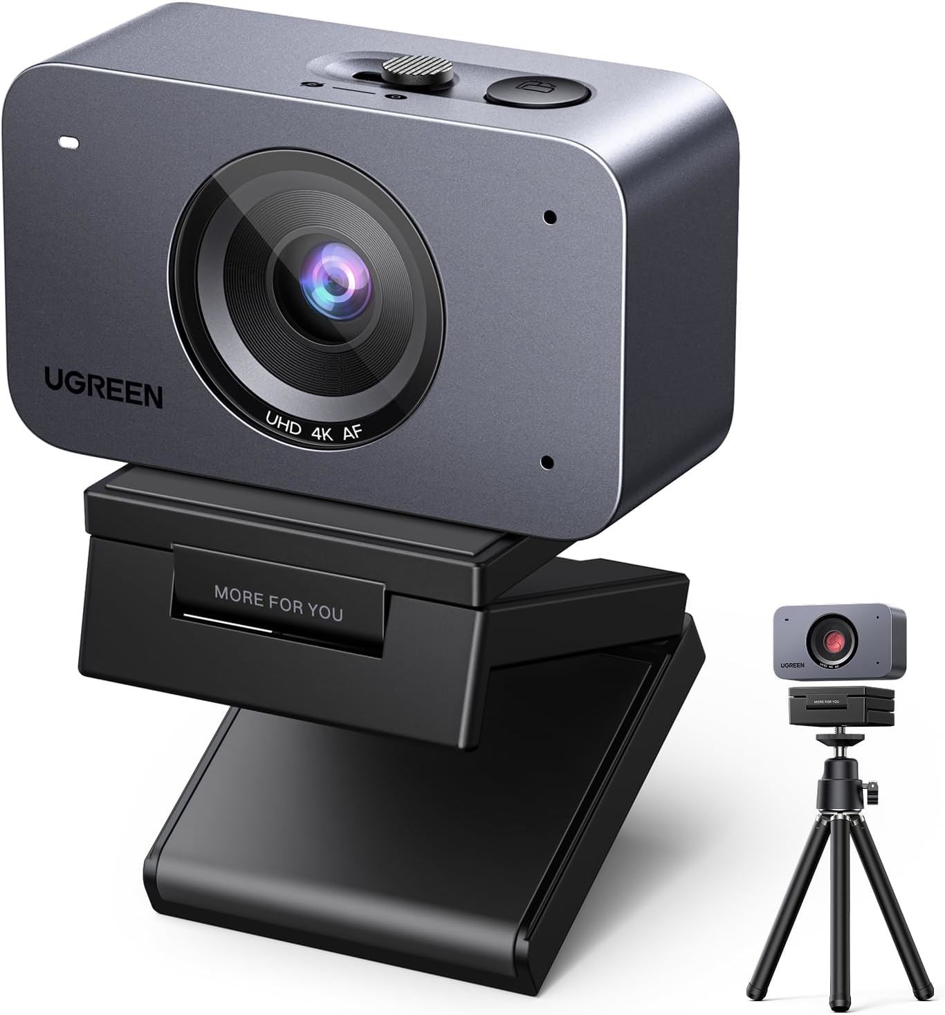 UGREEN Cámara Web FineCam 4K USB-C con Enfoque Automático, Micrófonos IA y Trípode
