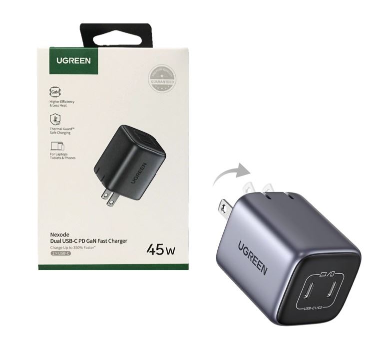 Cubo de Carga Original 2 Puertos Ugreen 45W