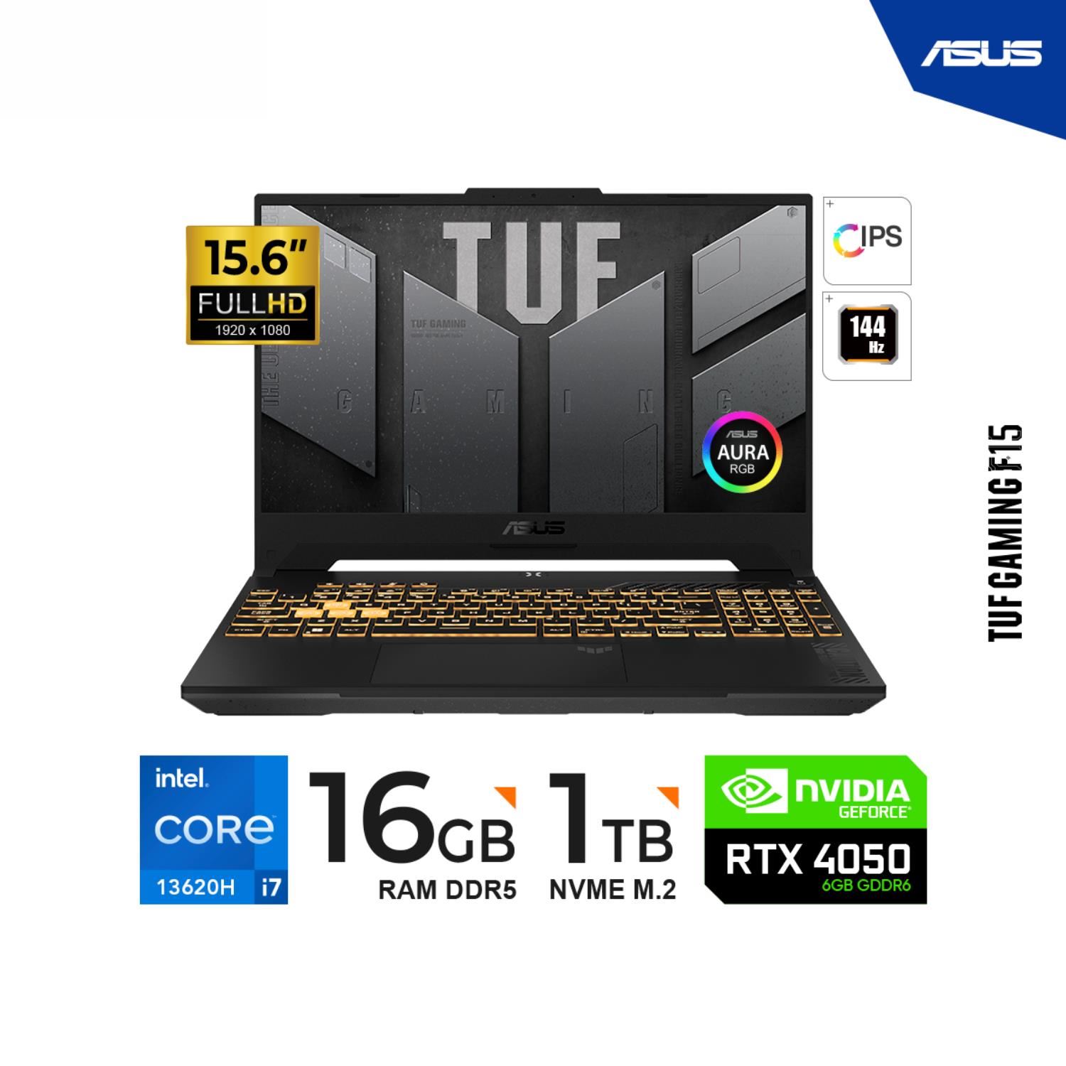LAPTOP ASUS F15 15.6 FHD IPS Core i7 13620H 2.4Ghz/4.9Ghz 16GB DDR5 1TB SSD RTX 4050 6GB Freedos