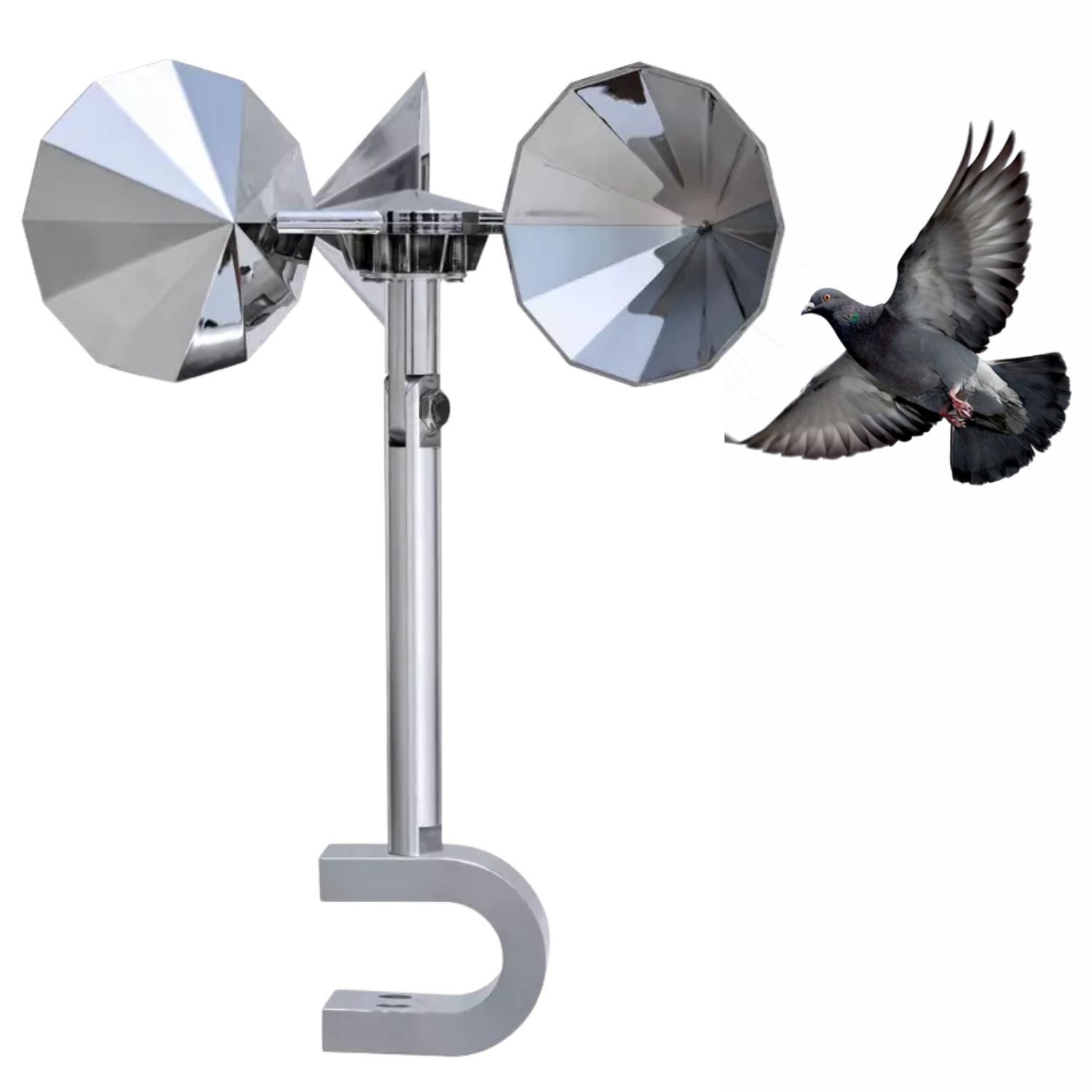 Ahuyentador de Aves Reflectante para Exteriores con Aspas Giratorias Ideal para Techos Jardines y Balcones