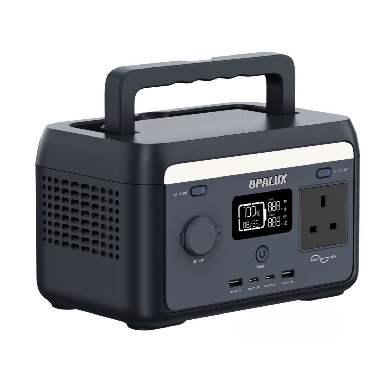 Estación de Energía Portátil 300W Recargable con Batería LiFePO4, Salidas AC 220V, USB y 12V