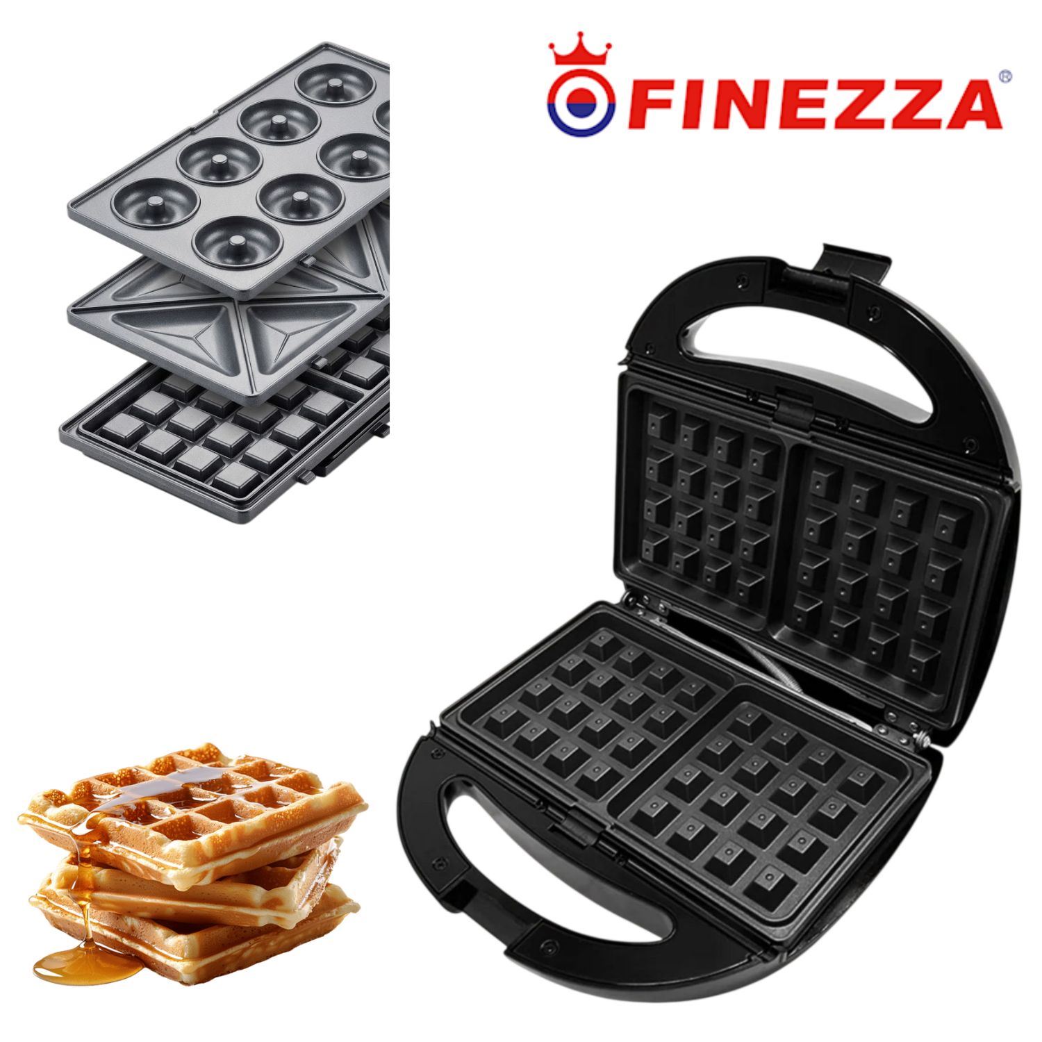 Sandwichera placas intercambiables 3 en 1 Finezza FZ - 823W3 850 Watts