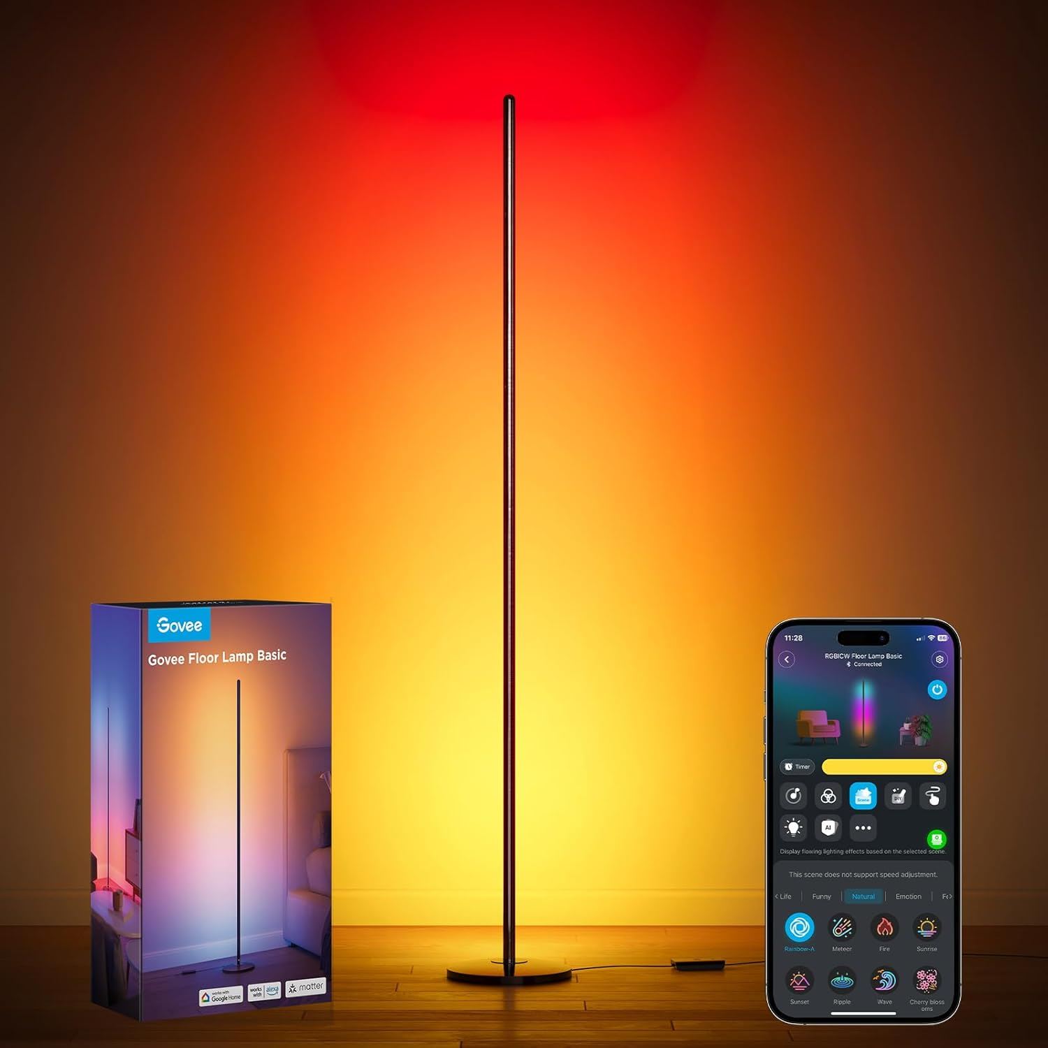 Govee Floor Lamp Basic RGBIC WiFi Matter Alexa 1000lm IA