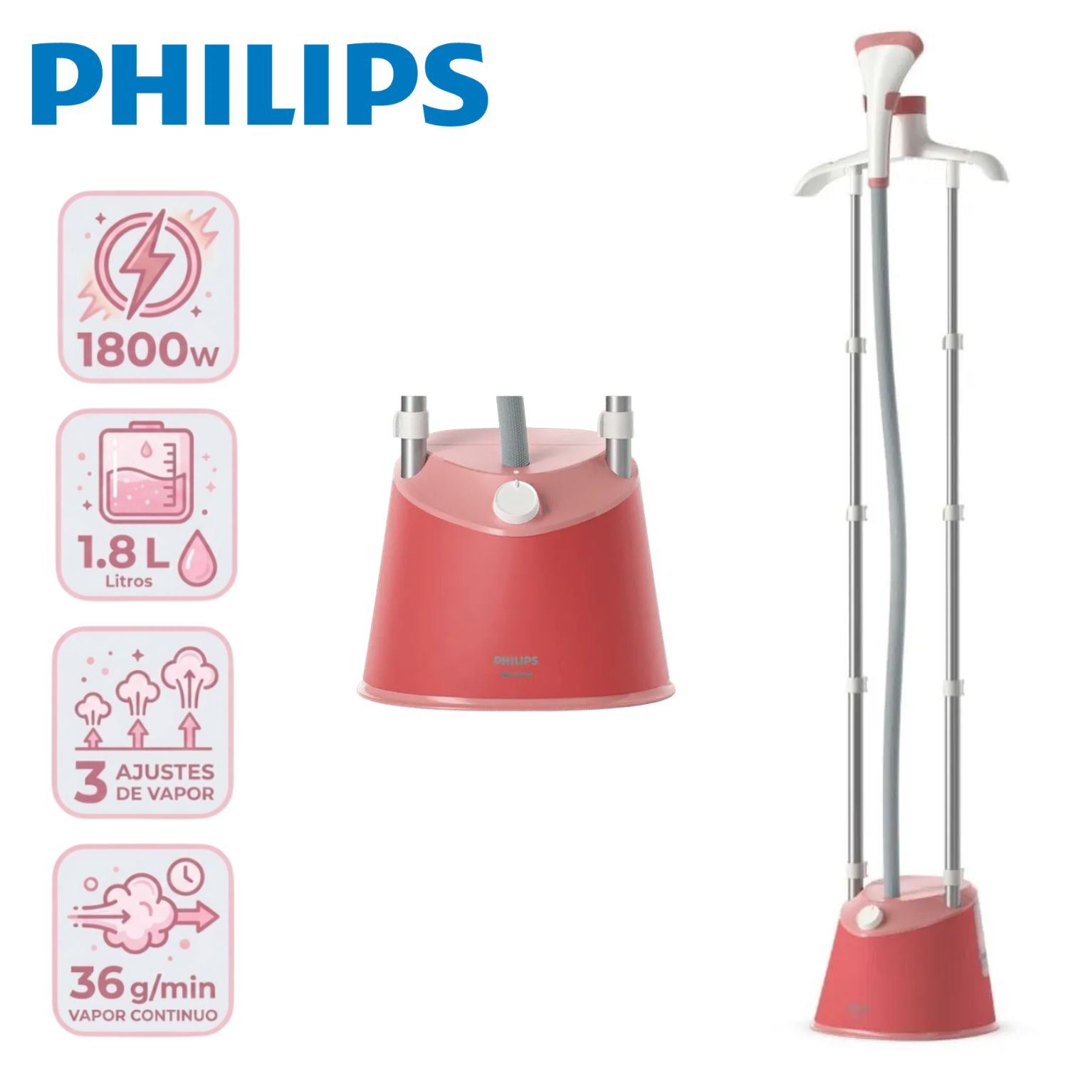 Vaporizador de prendas Philips STE1020 1800 Watts Tanque 1,8 Litros
