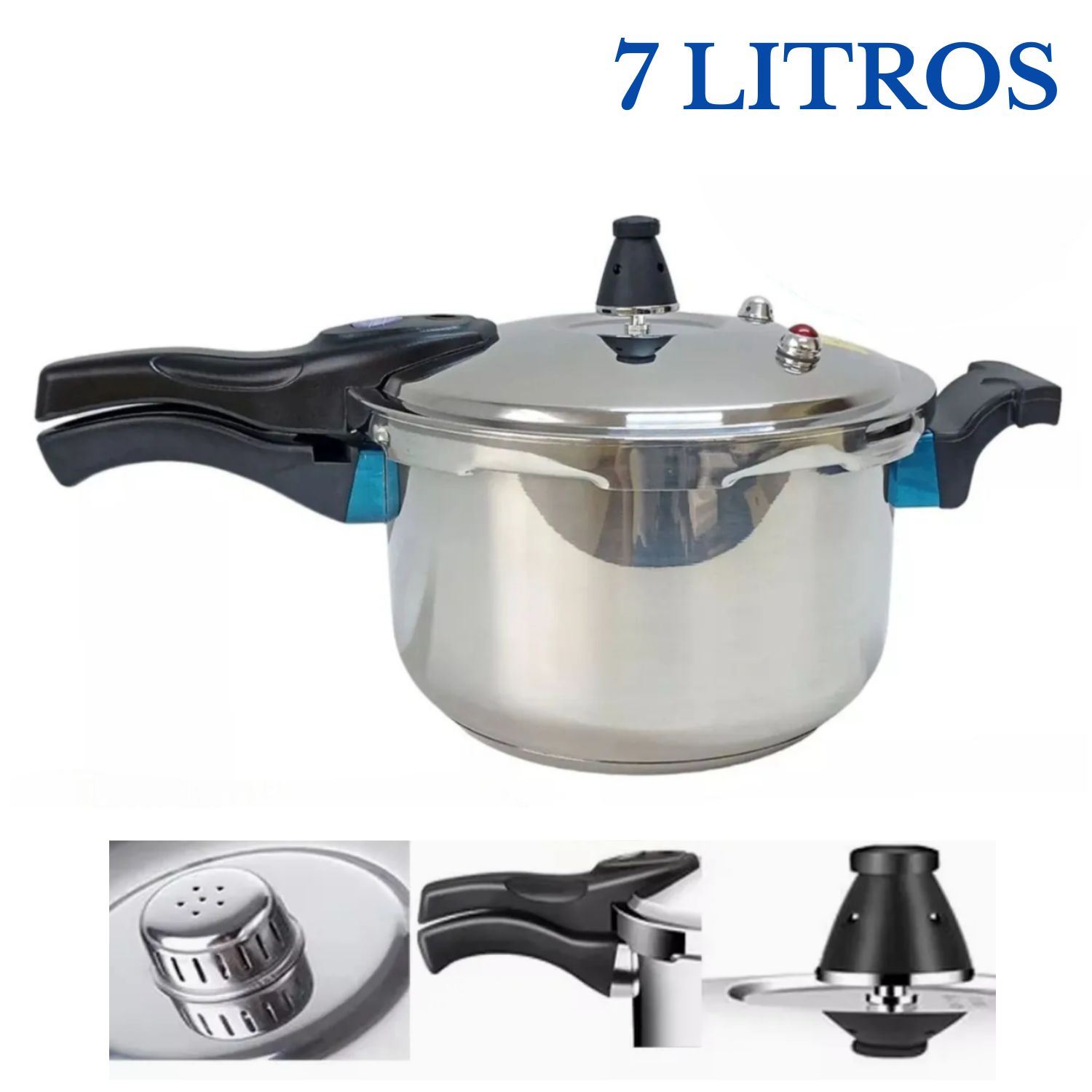 Olla a Presión Cuk 07 litros Acero Inoxidable