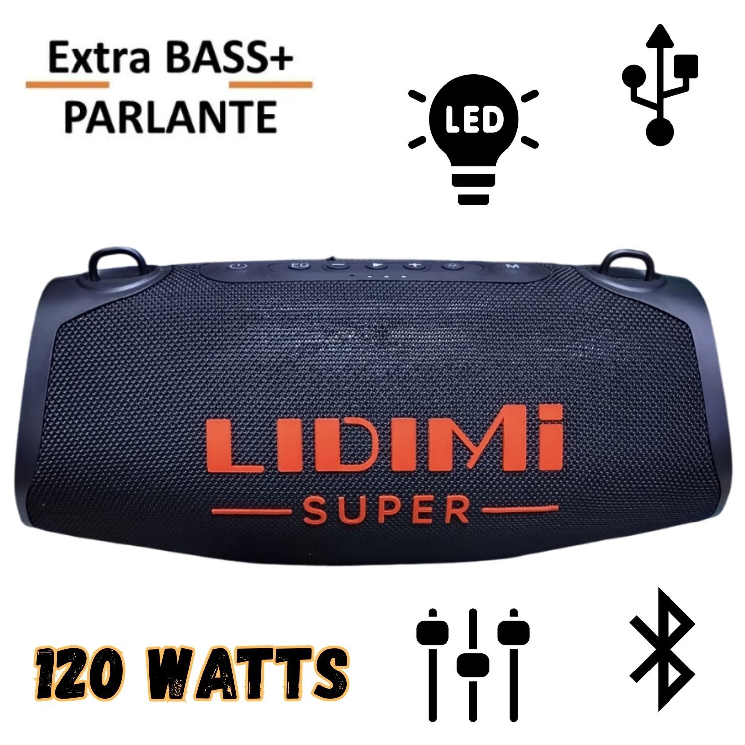 Parlante Portátil Lidimi LD-S688 XBASS Bluetooth USB Luces RGB