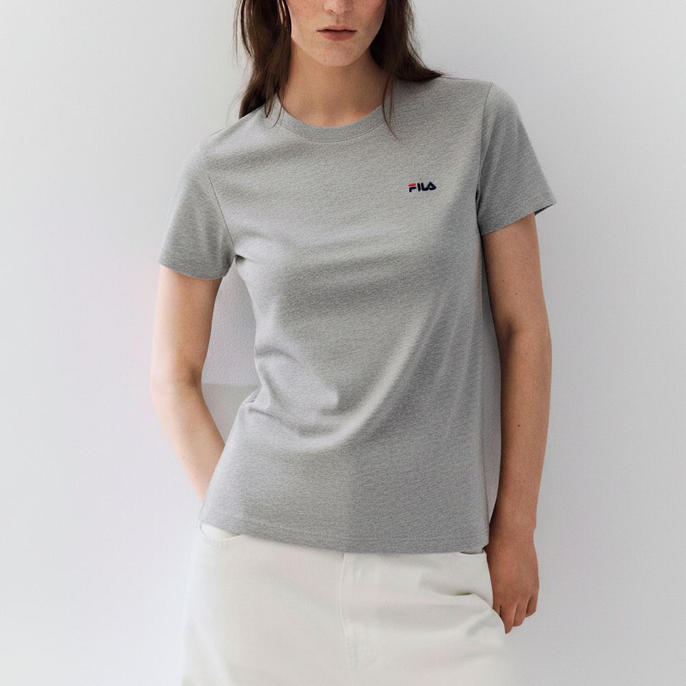 Polo Manga Corta Fila Cuello Redondo Plomo