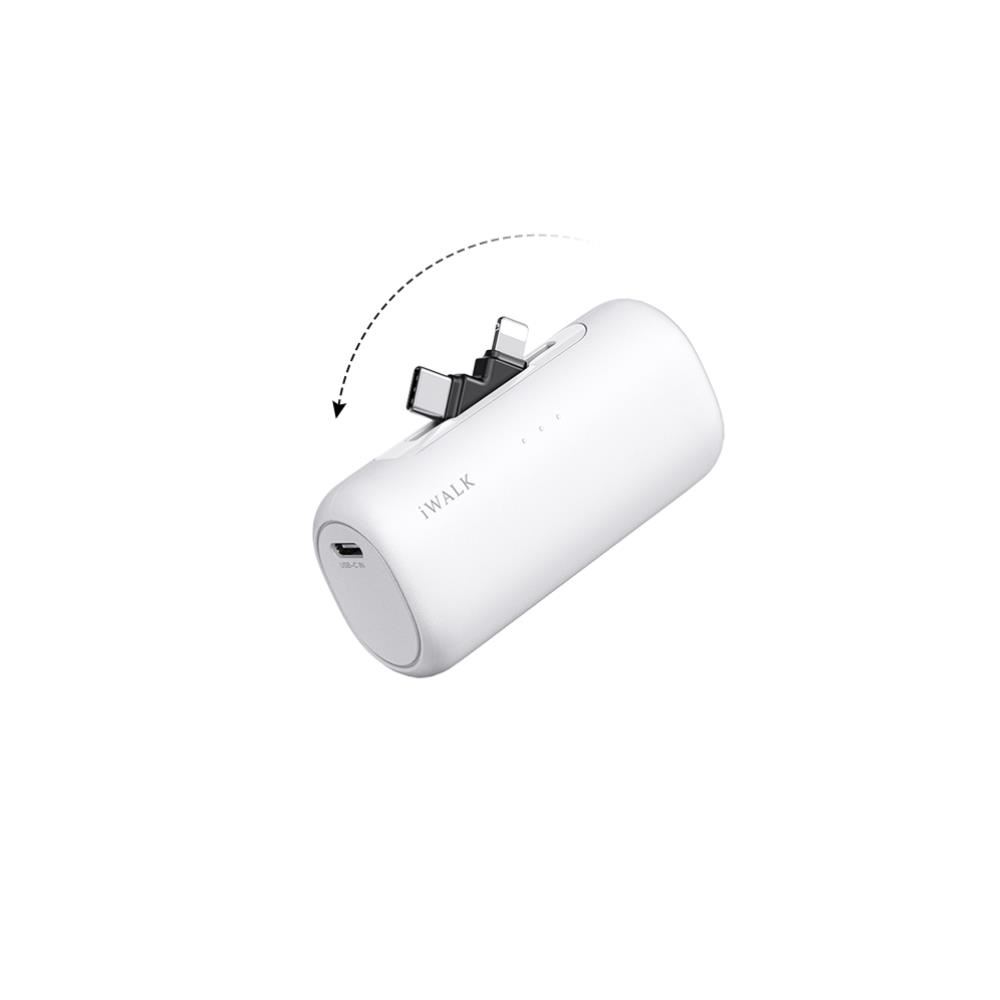 Cargador Portátil iWALK 2 en 1 Enchufe Lightning & USB C Integrado