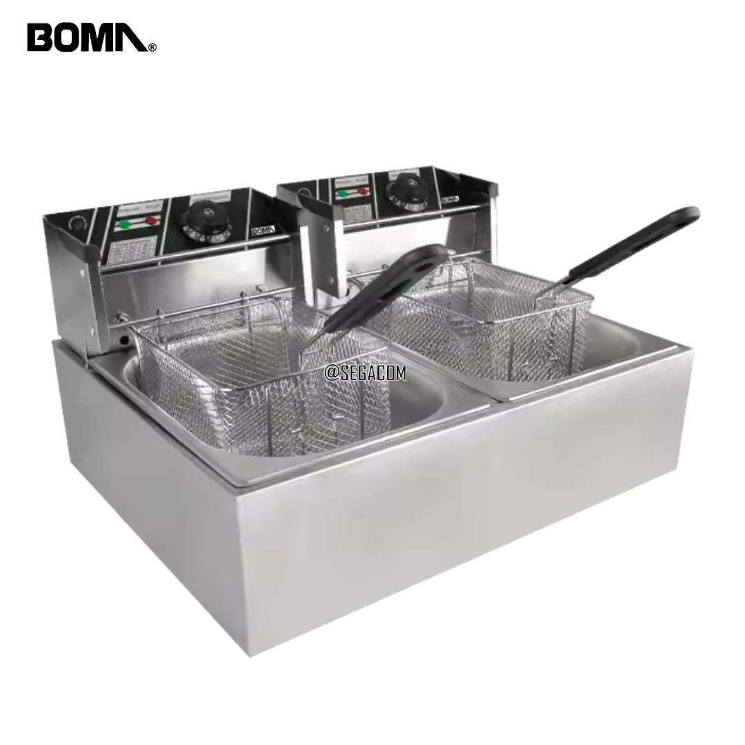 Freidora Eléctrica Doble 12L Smart -ROSTIK- Silver