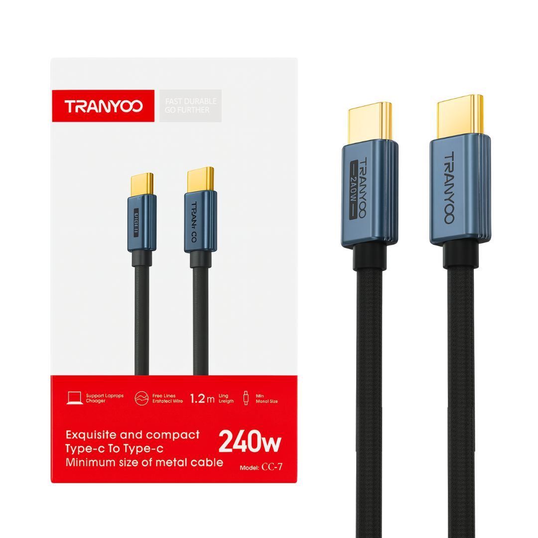 Cable USB-C a USB-C 100W con Autoapagado y LED Transparente 1.2 m