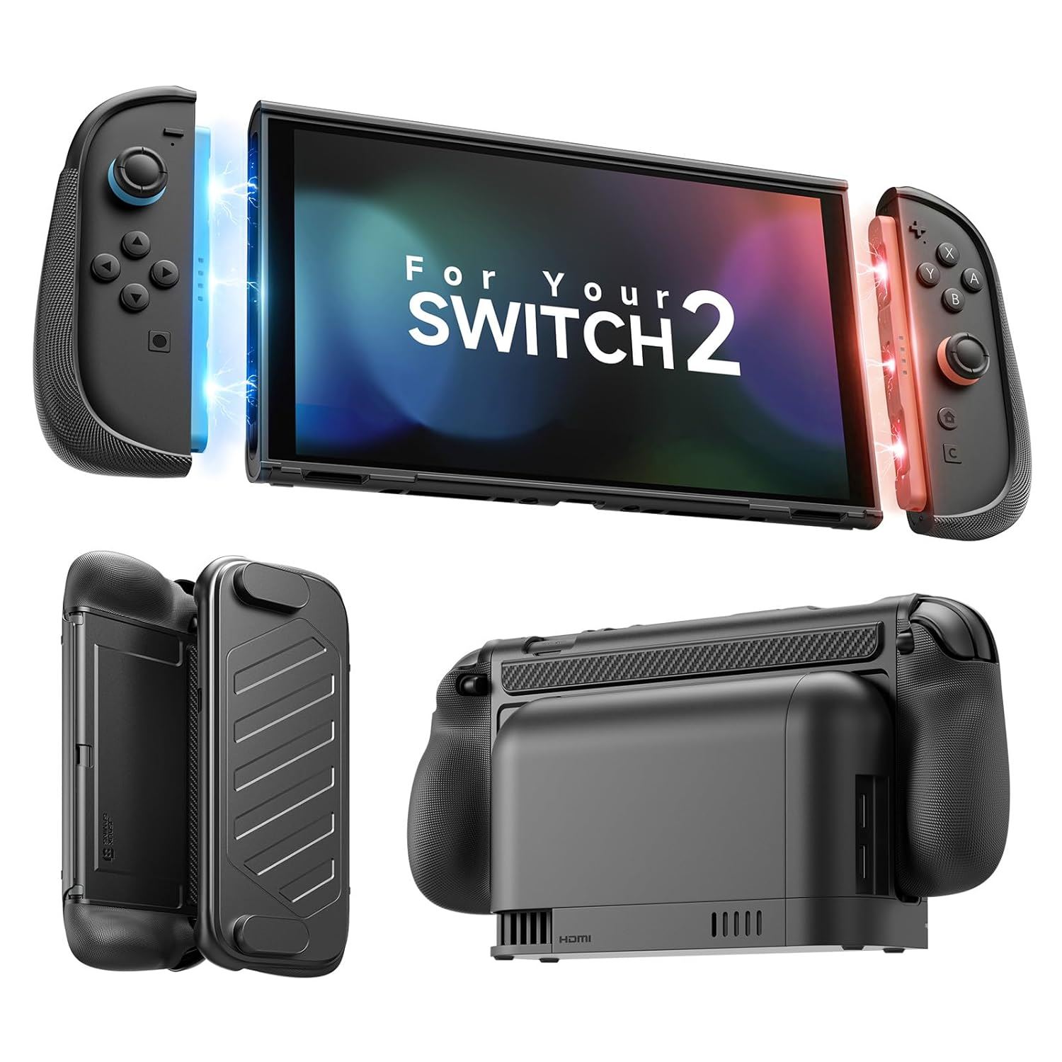 JSAUX Protector Funda Case Carcasa para Nintendo Switch 2 | Split Everyday Case con Grip Ergonómico y Soporte Integrado