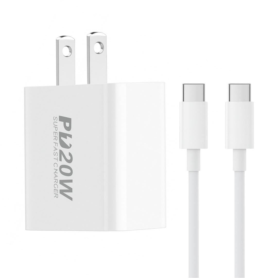 Cargador USB-C 20W con Cable USB-C a USB-C 1m  Tranyoo T-P20C