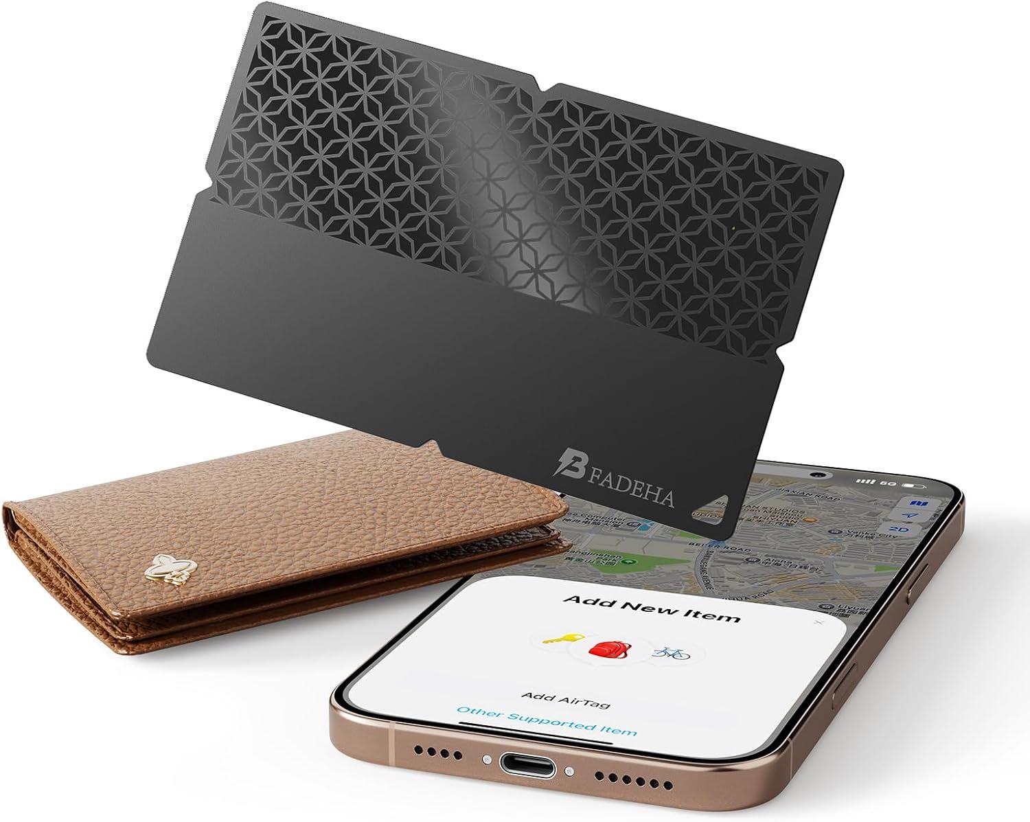 BFADEHA Tarjeta Rastreadora Apple Find My MFi IP68 Ultrafina para Billetera