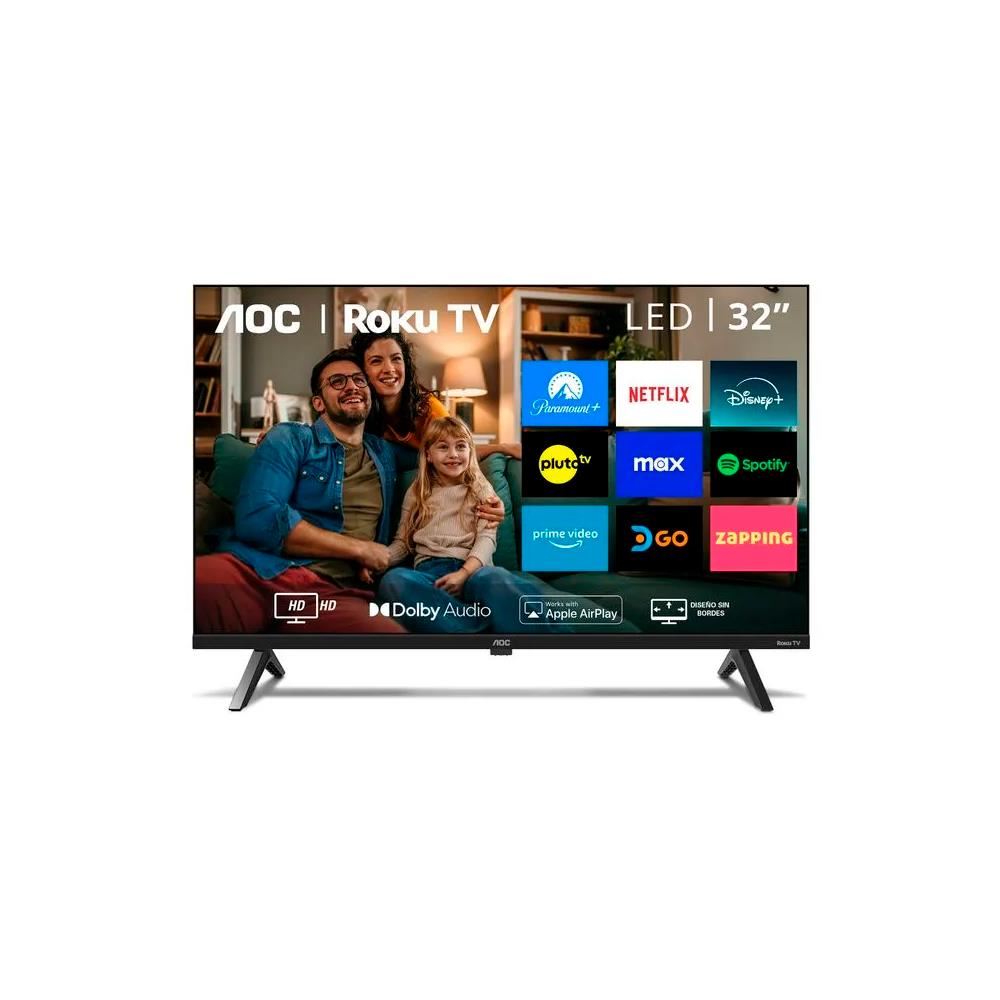 TELEVISOR AOC 32” LED HD SMART TV CON SISTEMA ROKU TV 32S5045
