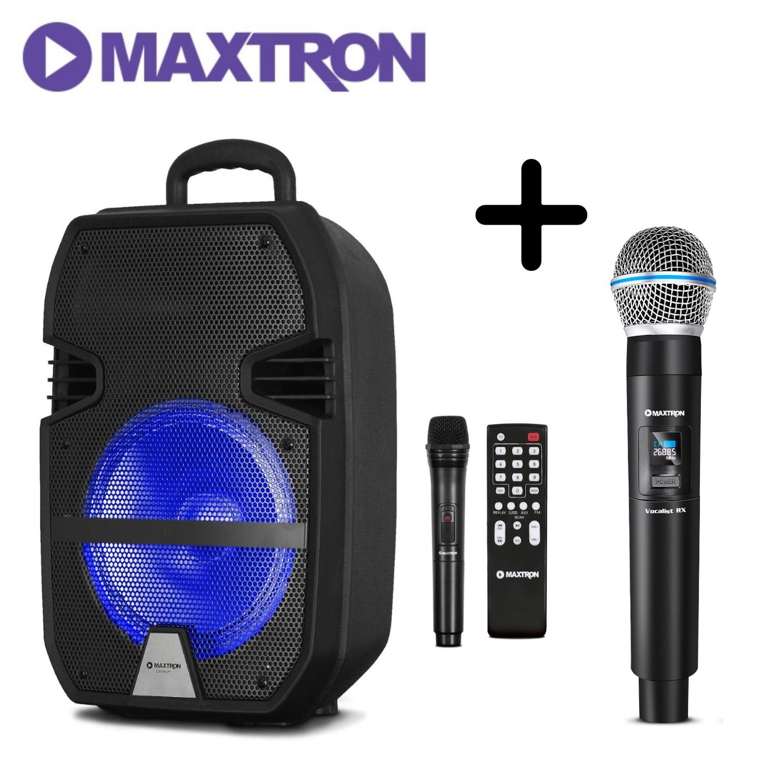 Parlante Bluetooth Maxtron Libidum MX321VB con 2 Micrófono Inalámbrico