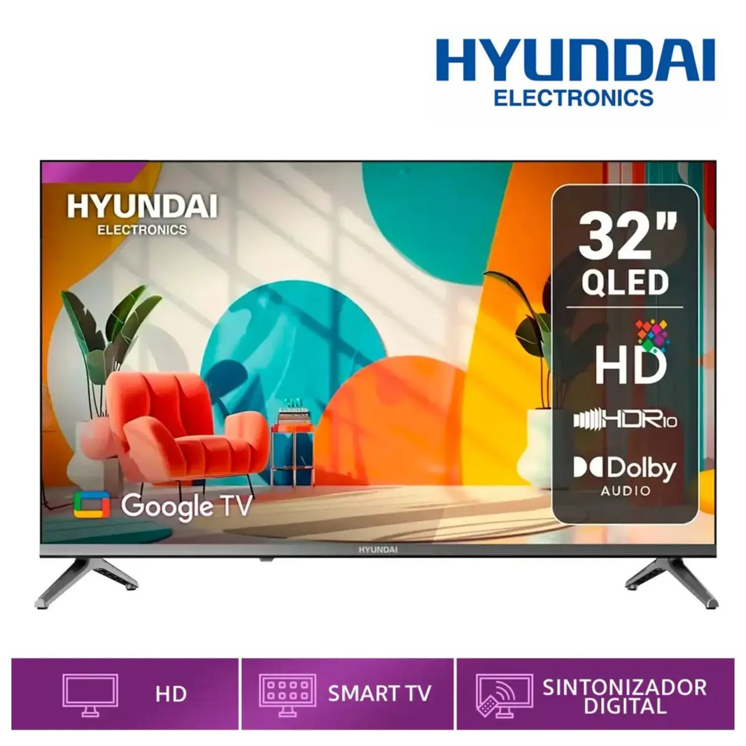 Televisor Hyundai HYLED3259QG QLED 32" Google TV