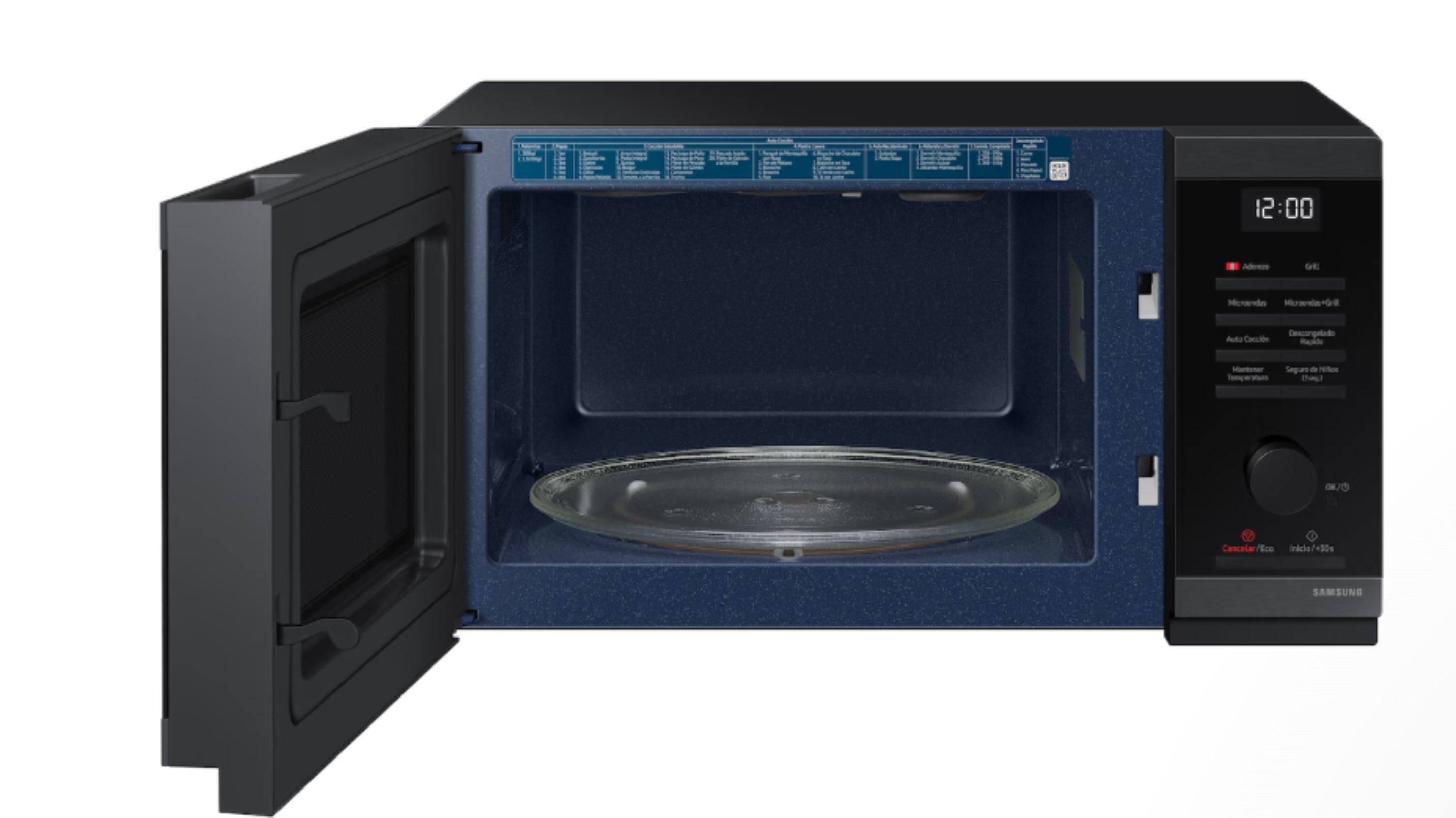 Microondas Samsung MG23DG4524ATPE 23L Acero Inoxidable Grill Negro