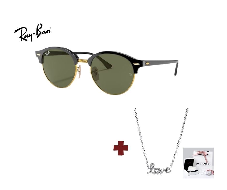 PACK DUO LENTES RAYBAN CLUBROUND + COLLAR PANDORA LOVE BRILLANTE
