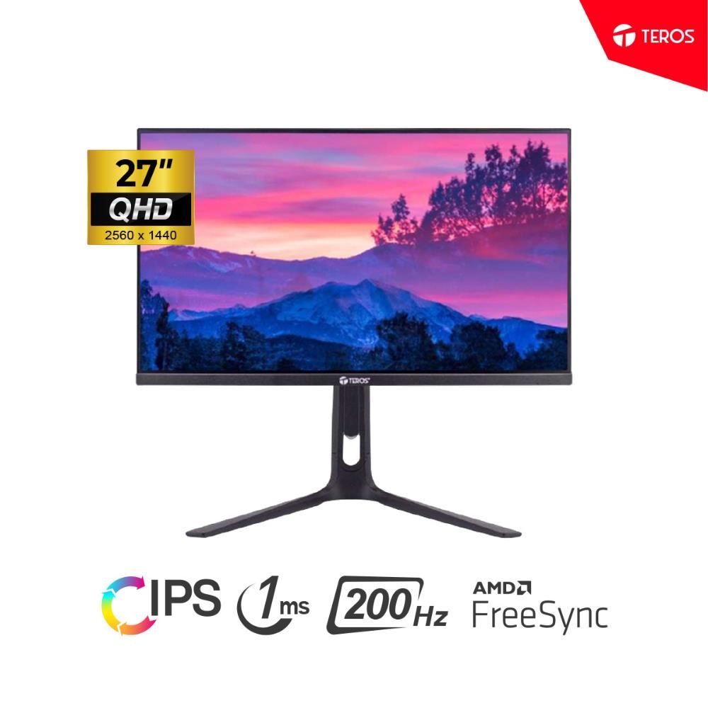 MONITOR GAMING TEROS TE-2754G 27" QHD IPS 2560 x 1440 200Hz 1ms, HDMI DP, AUDIO FreeSync