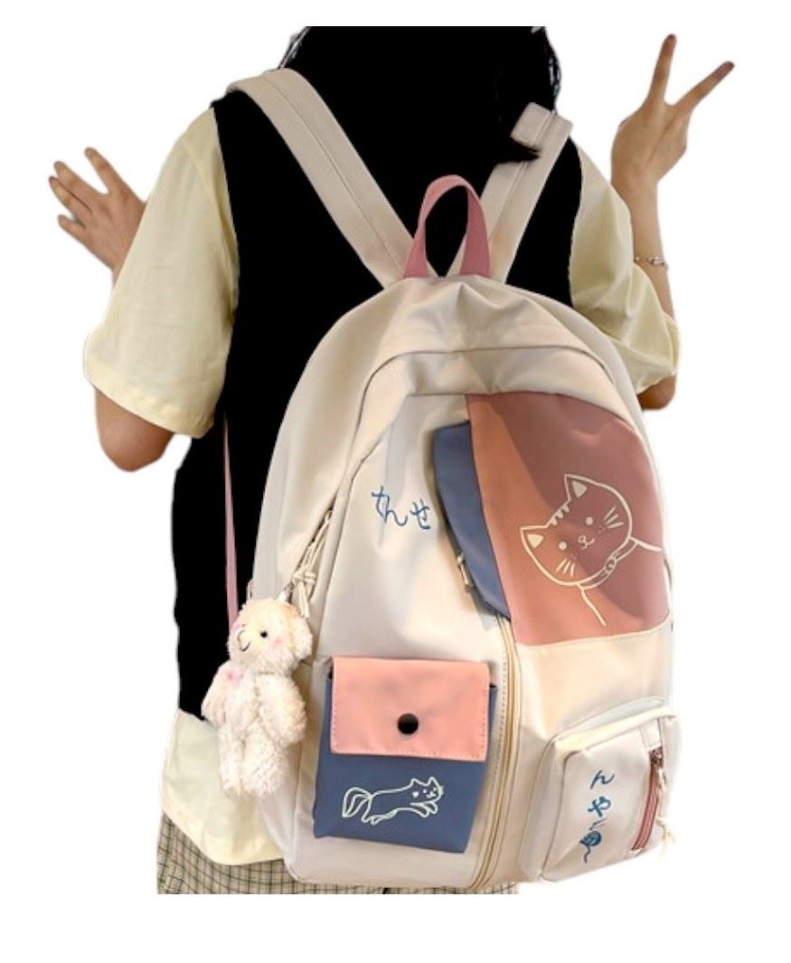 MOCHILA KAWAII GENÉRICA PORTA LAPTOP DISEÑO GATITO