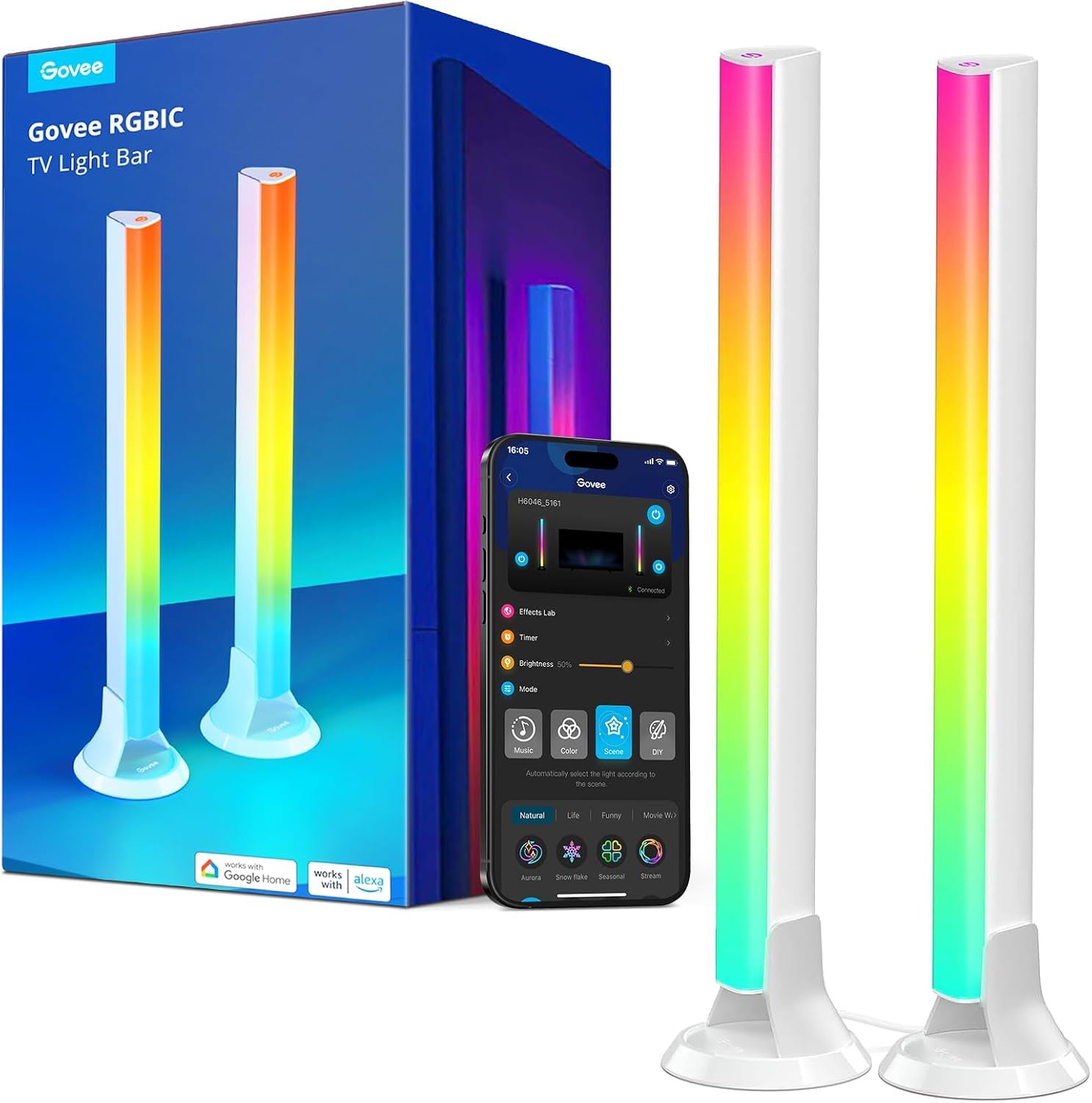 Govee RGBIC Barras de Luz para TV de 45-70 WiFi, 15 Blanco
