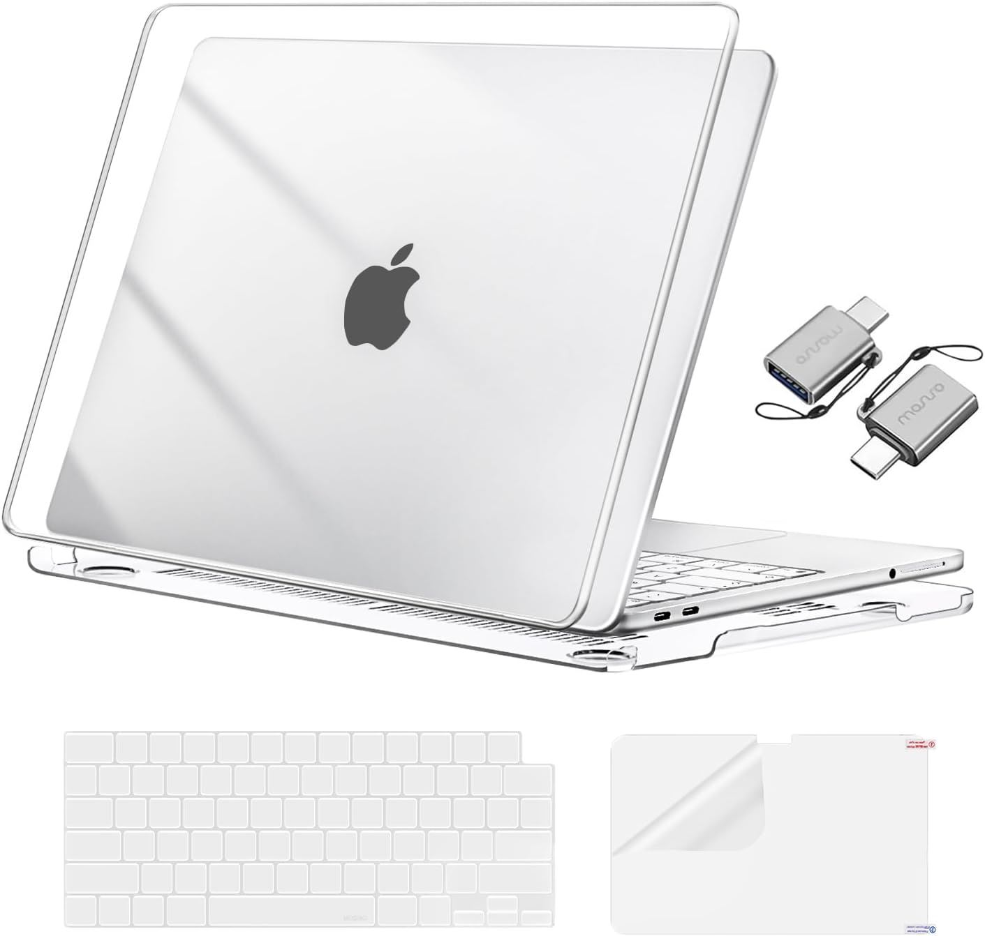 MOSISO Funda Transparente Compatible con MacBook Neo 13 Pulgadas A3404 (2026) – Carcasa Rígida Ultrafina 4 en 1, Anti Huellas y Resistente a Arañazos - Transparente