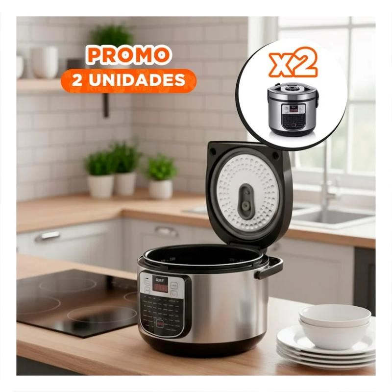 Pack2 Arrocera Grande 5L Plateado Asas de Tacto Frio para Evitar Quemaduras Y+Regalo Sticker