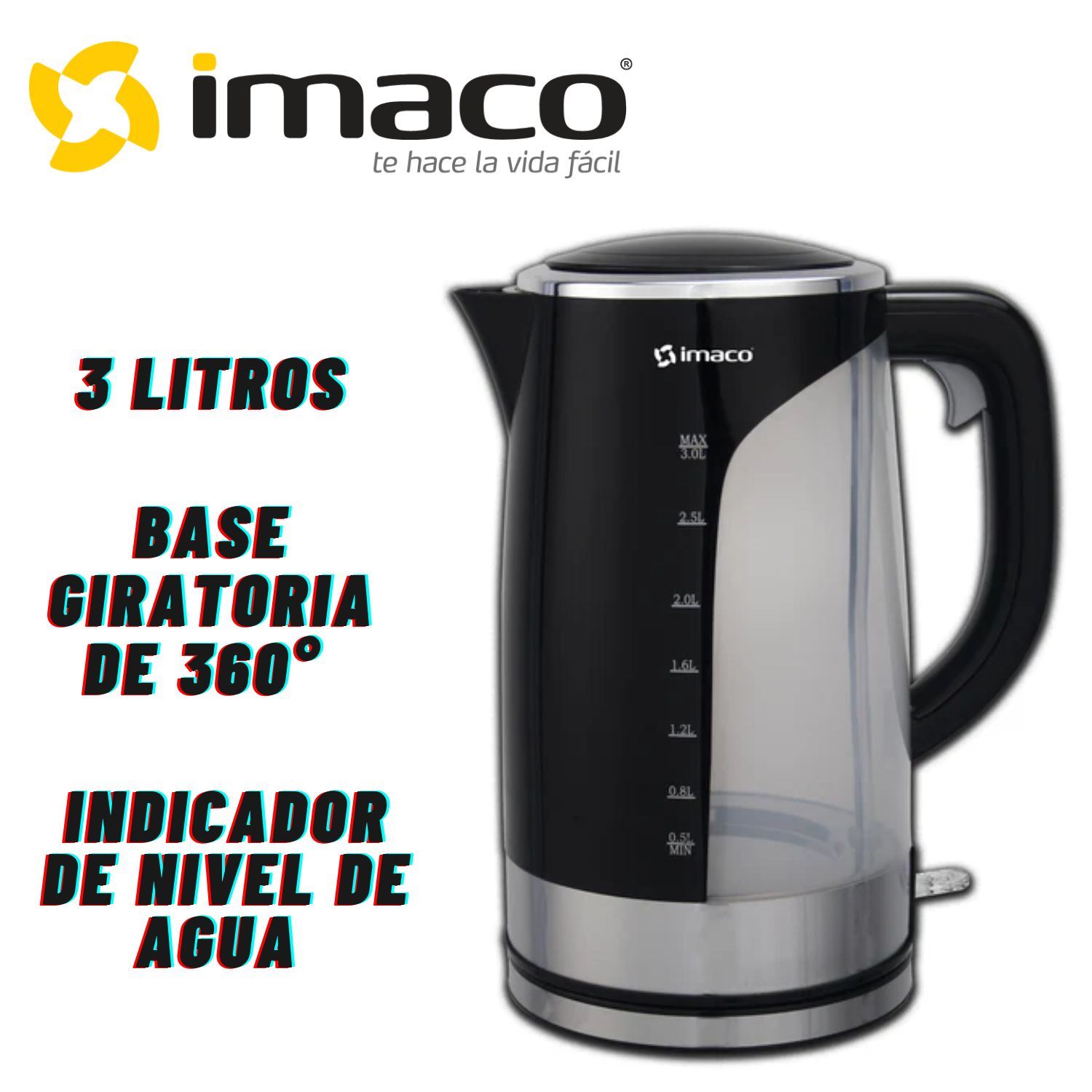 Hervidor Imaco KE3000 3 Litros Indicador de nivel de Agua
