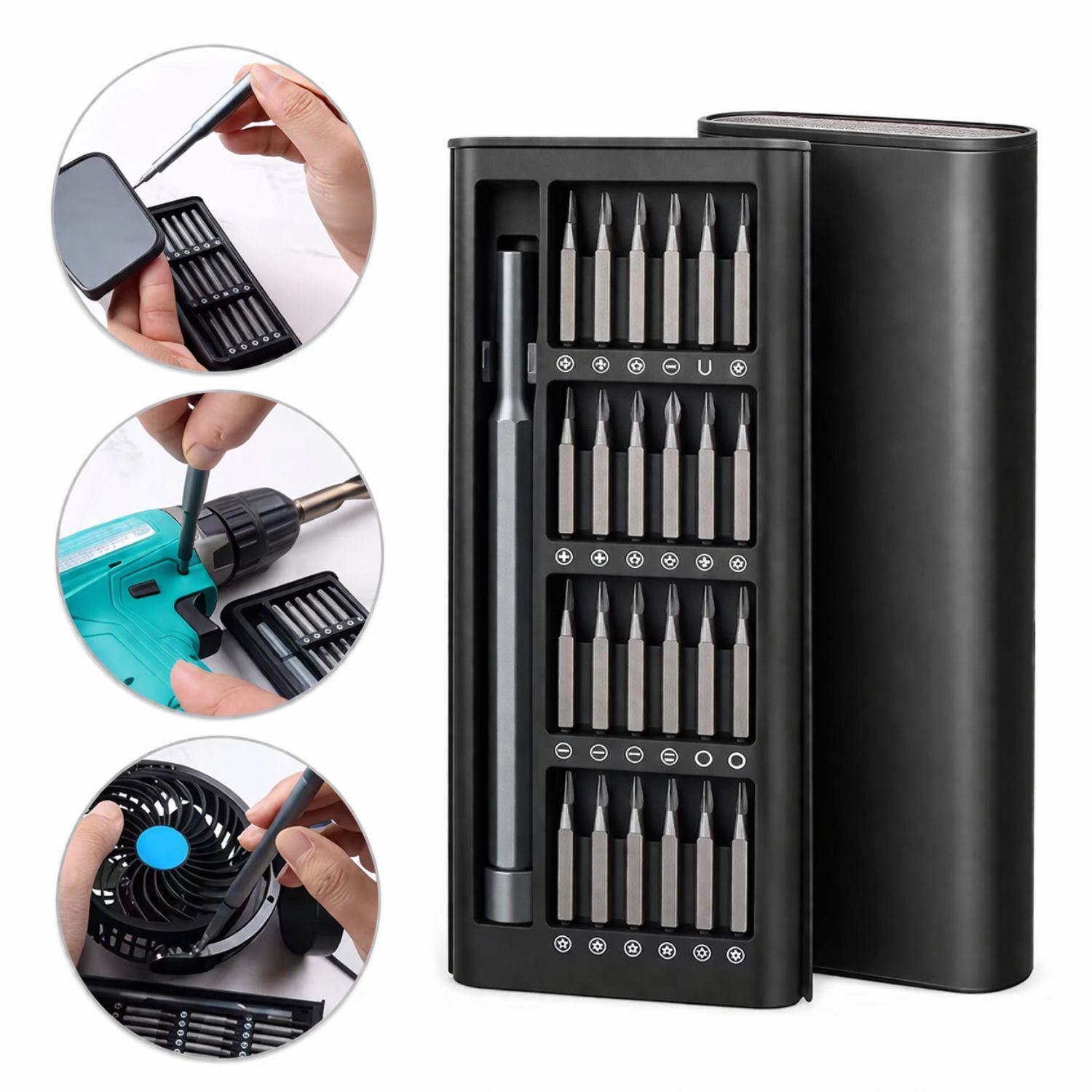 Set Herramientas 24 en 1 Destornillador Precisión para Celular Laptop Consolas Cámara Electrónica