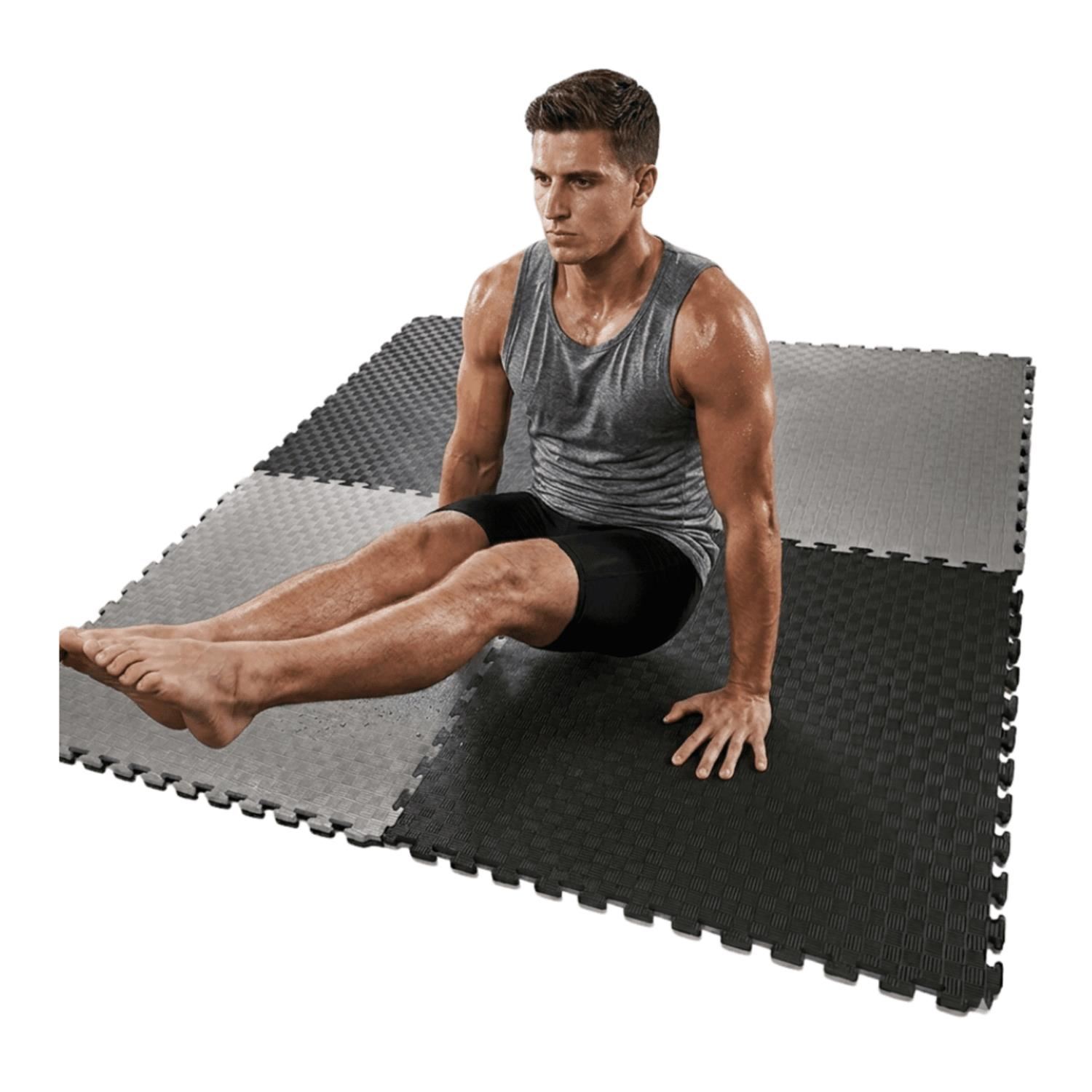 Piso Tatami Reversible de Alto Impacto para Gimnasio, Pack 4 Piezas 4m², 25 mm de Grosor Profesional