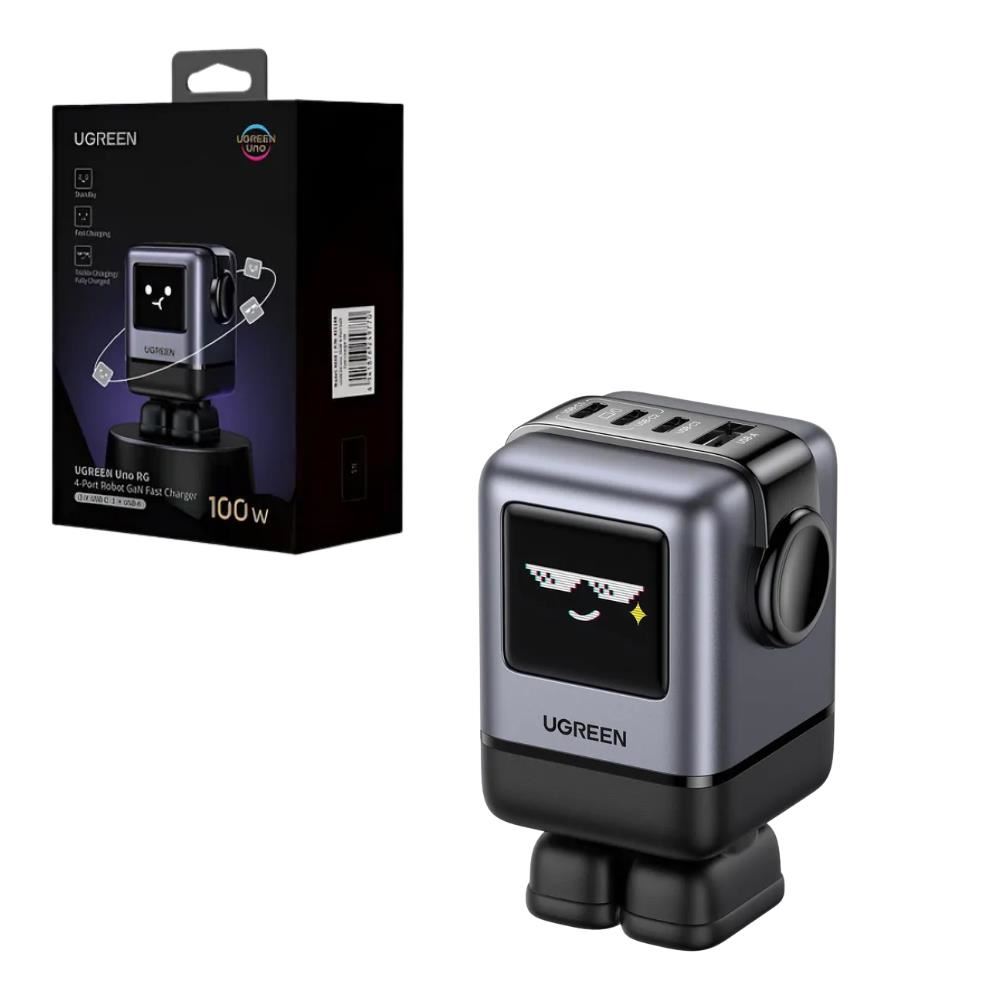 Cubo Cargador UNO RG 100W 3Puertos Tipo C + 1 Puerto USB UGREEN X688