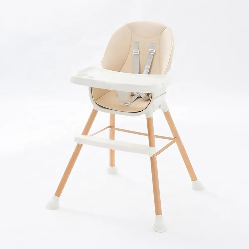 SILLA DE COMER DE MADERA PARA BEBES 5 EN 1 DE LUJO BEIGUE - Crema