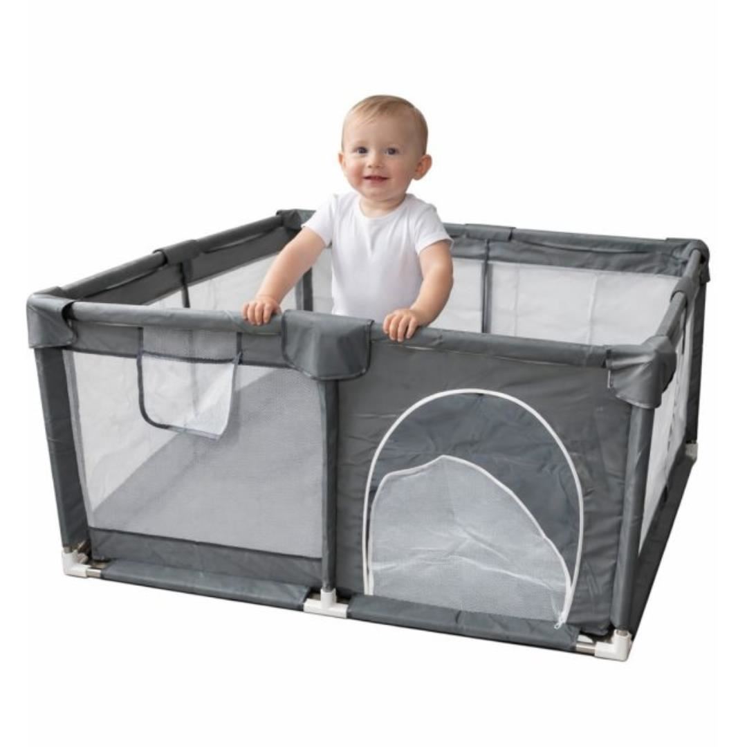 Corral Plegable Playpen 200x180 para Bebés -CIRCO2- Gris