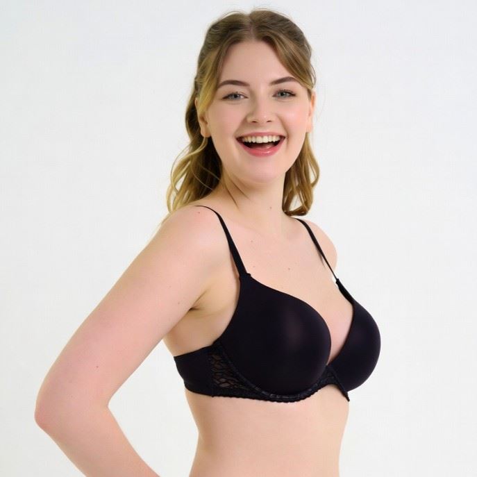 BRASIER PUSH UP NEGRO DEPORTIVO SIN ARO SOSTEN GYM ROPA MUJER ULTRALIGERO DIARIO VERANO GENIEKA